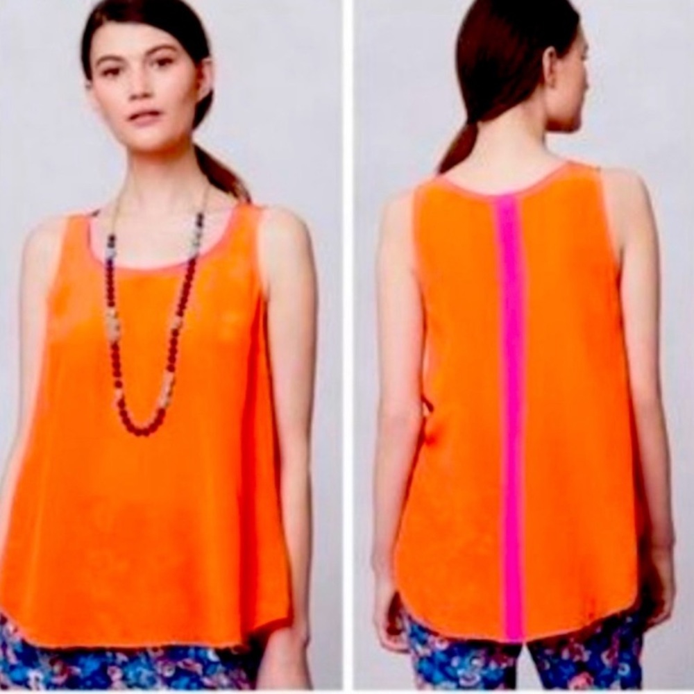 Maeve Orange and Pink Tank Top